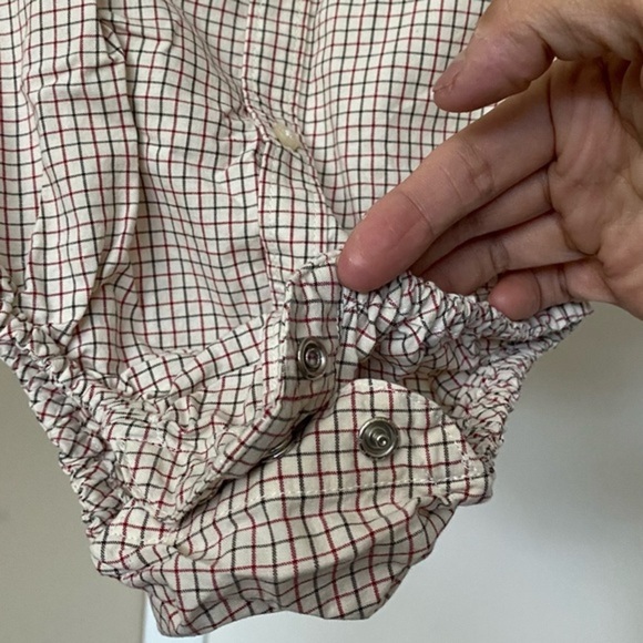 Janie and Jack Layette Button Down Plaid Onesie 12-18M - Picture 4 of 6